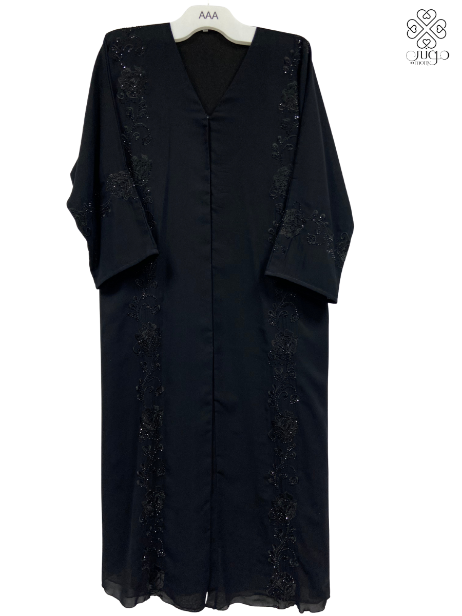 ✨ Elegant Black Chiffon Abaya