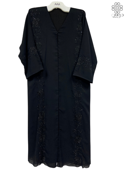 ✨ Elegant Black Chiffon Abaya