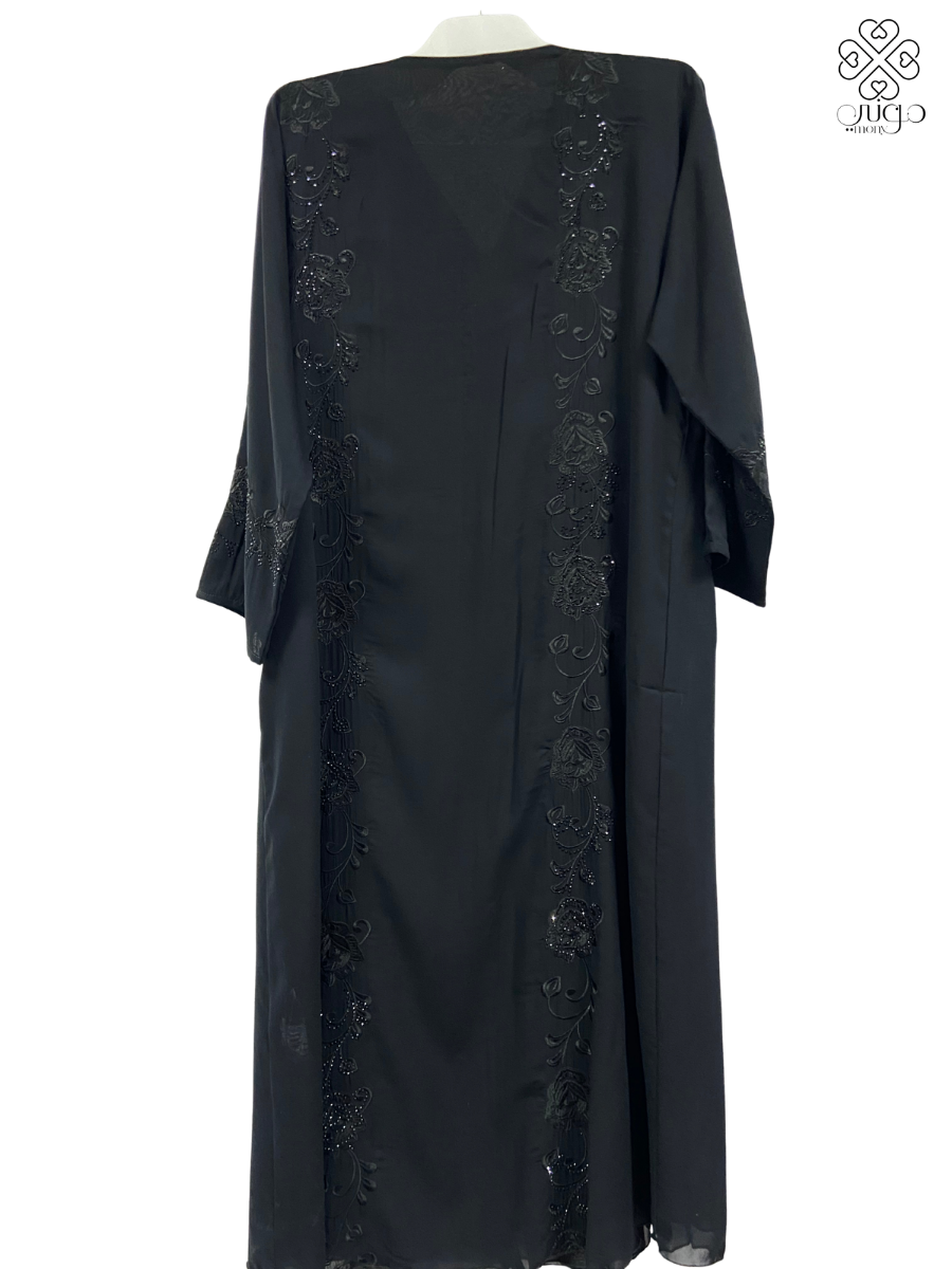 ✨ Elegant Black Chiffon Abaya