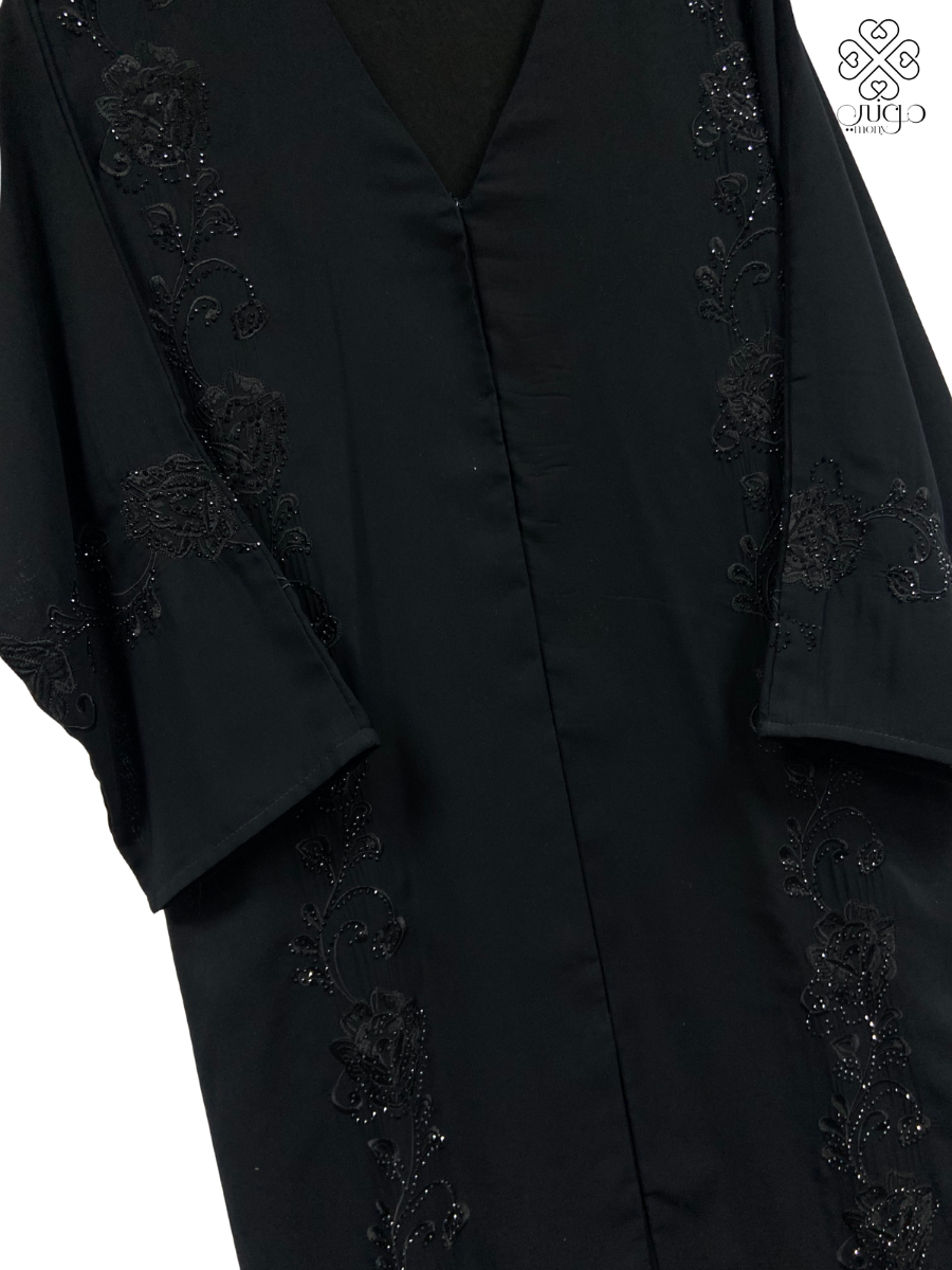 ✨ Elegant Black Chiffon Abaya