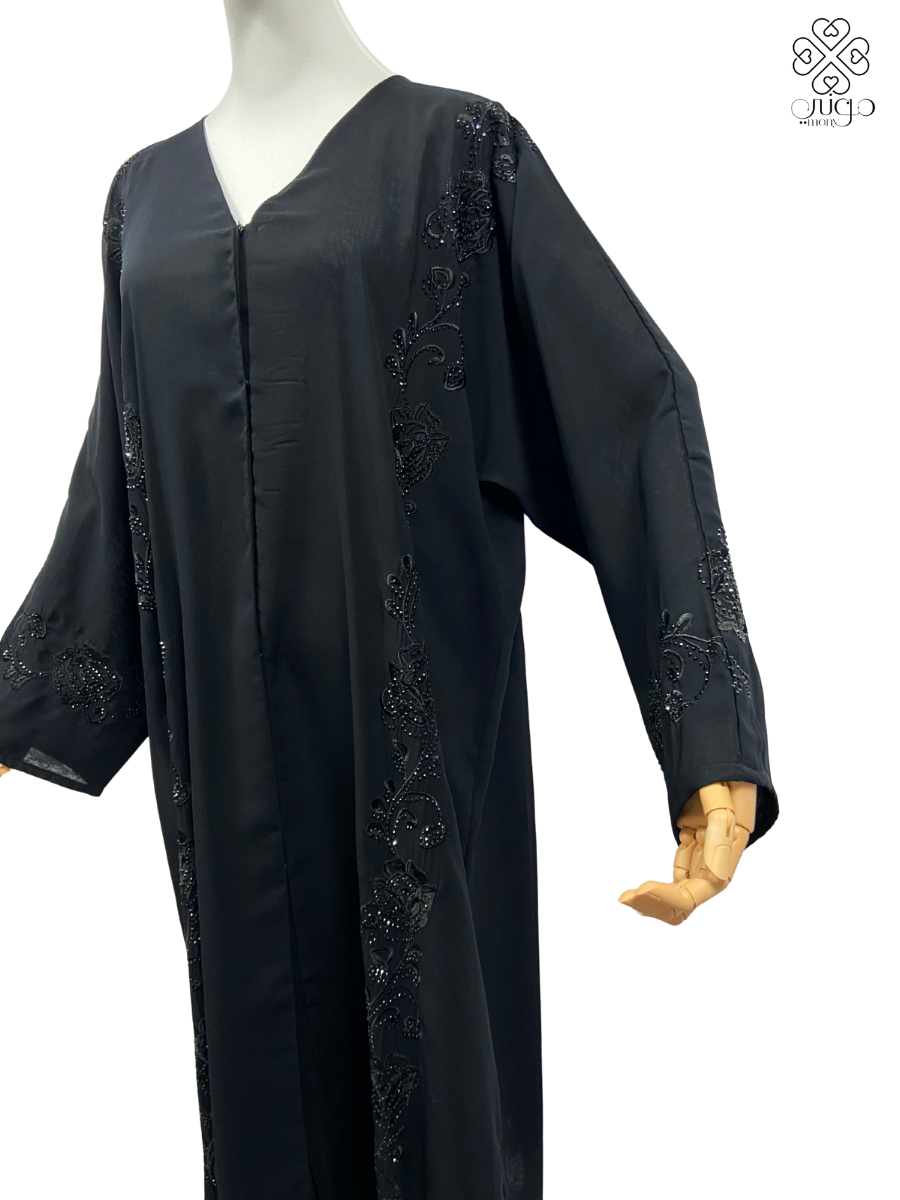✨ Elegant Black Chiffon Abaya