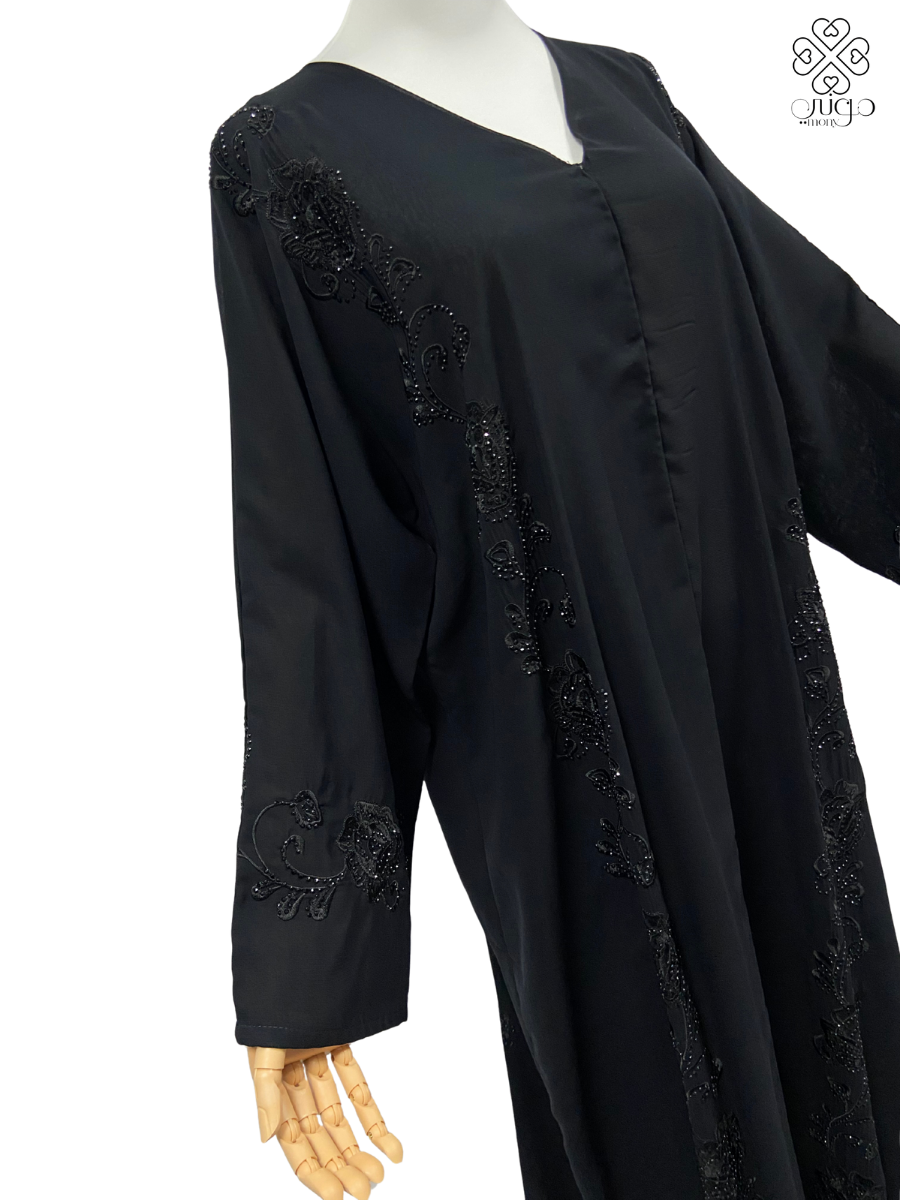 ✨ Elegant Black Chiffon Abaya