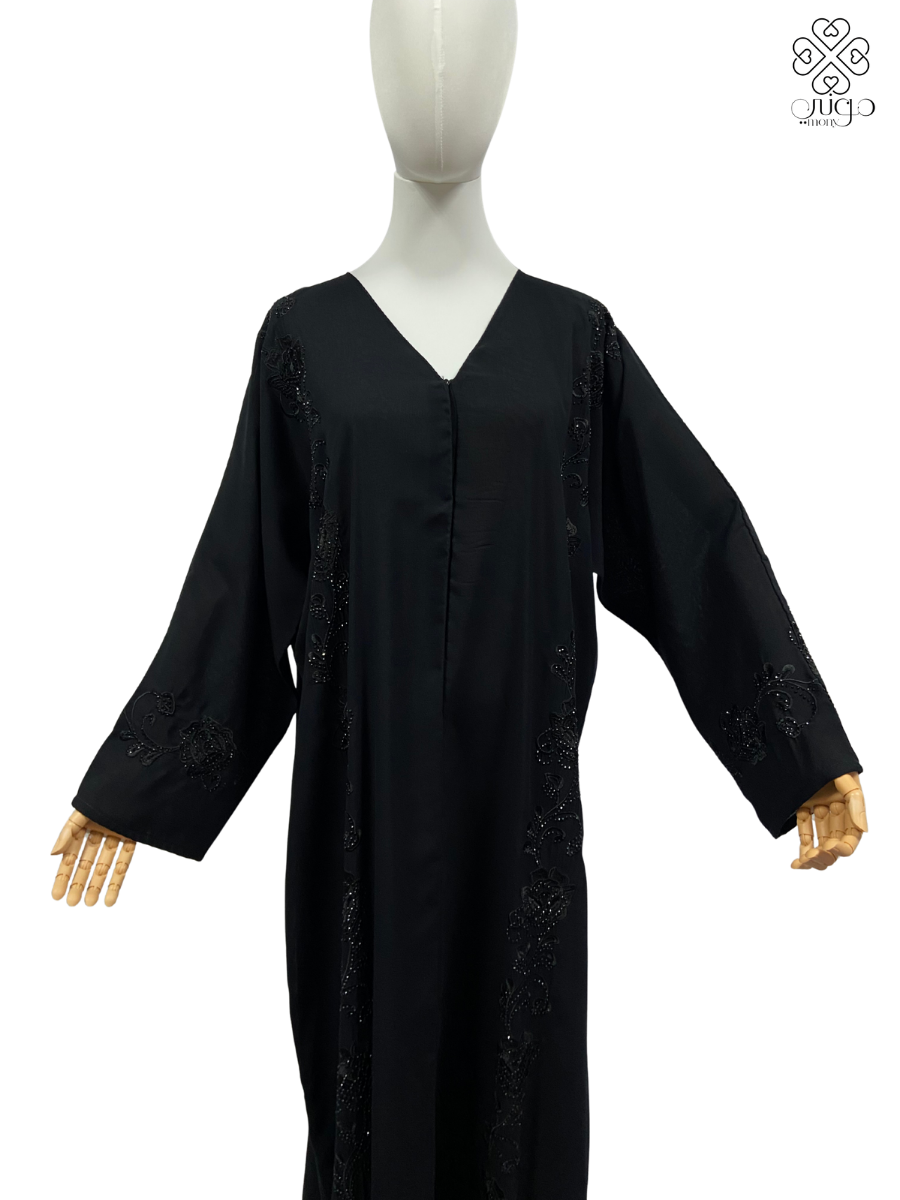 ✨ Elegant Black Chiffon Abaya