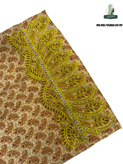 🌿 Amoudi 100% Cotton Luxury Mukhawar with Royal Embroidery