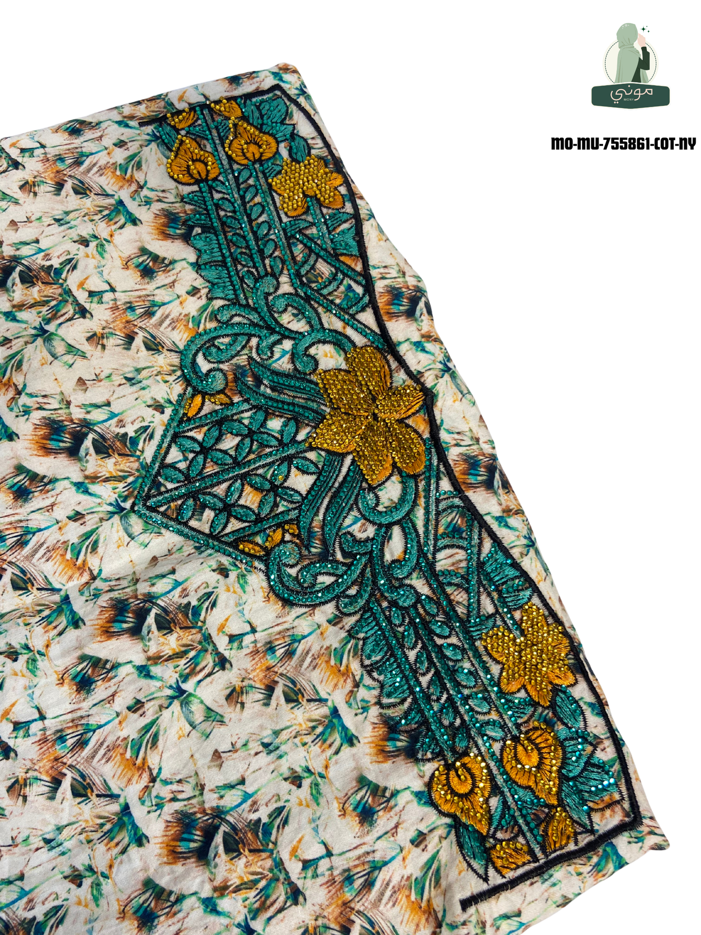 🌼 Amoudi 100% cotton Mukhawar with luxurious royal embroidery
