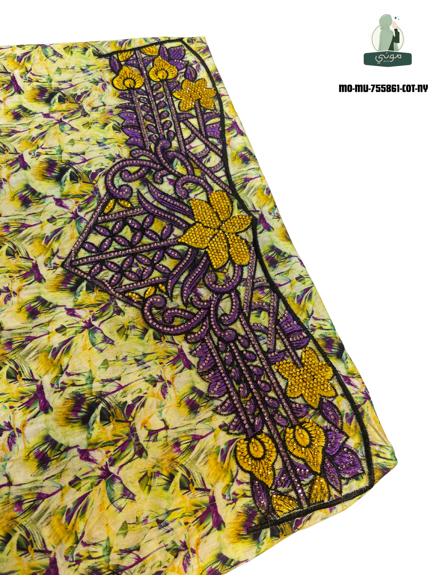 🌼 Amoudi 100% cotton Mukhawar with luxurious royal embroidery