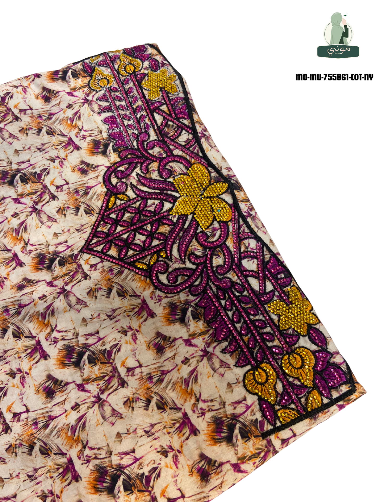 🌼 Amoudi 100% cotton Mukhawar with luxurious royal embroidery