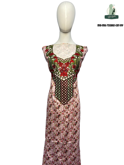 🌼 Amoudi 100% cotton Mukhawar with luxurious royal embroidery