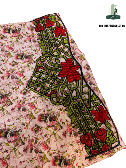 🌼 Amoudi 100% cotton Mukhawar with luxurious royal embroidery