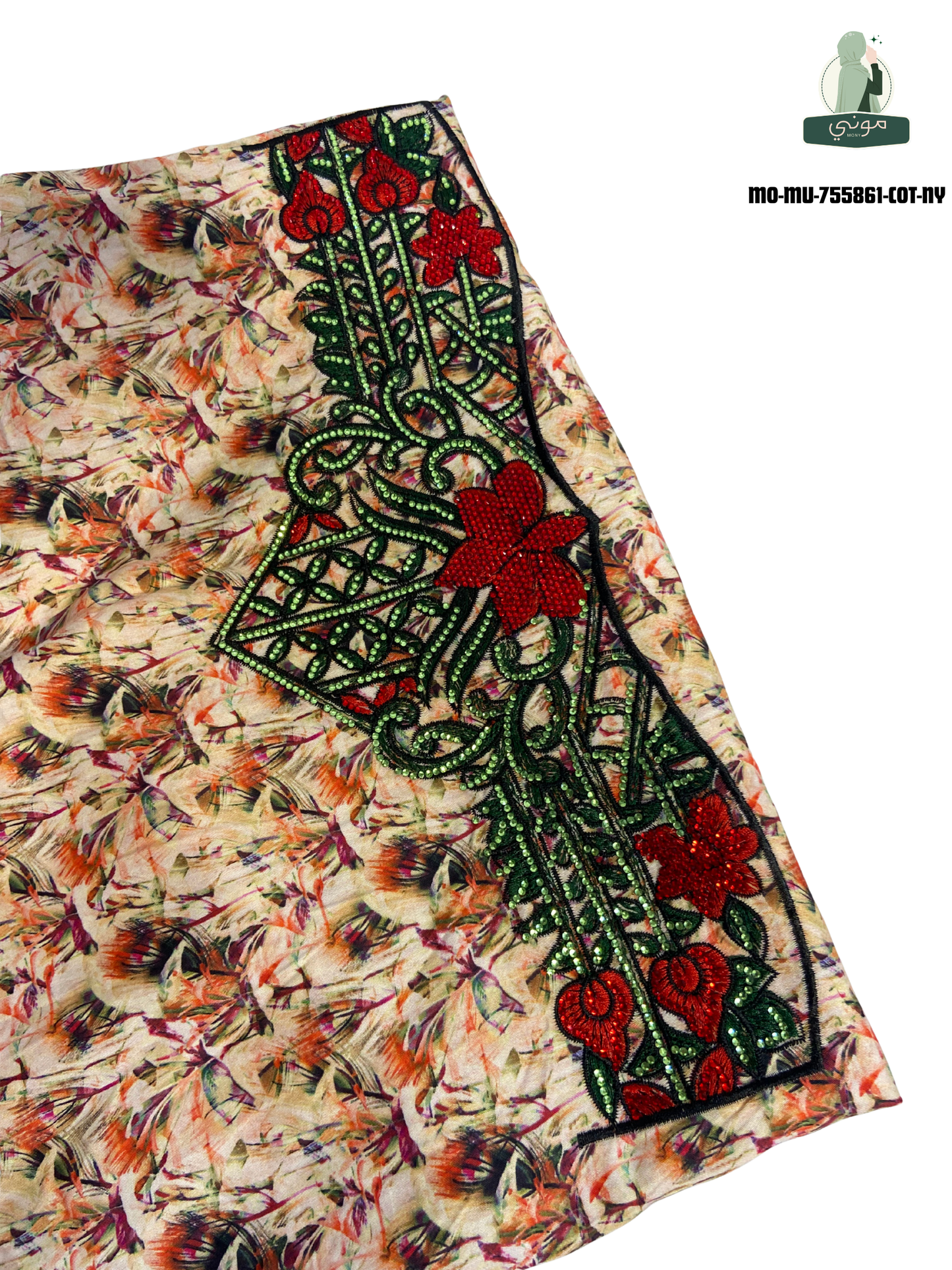 🌼 Amoudi 100% cotton Mukhawar with luxurious royal embroidery