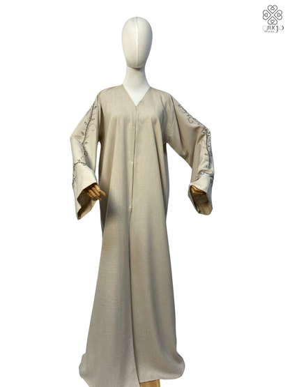 🌿 Elegant Beige Chetan Abaya