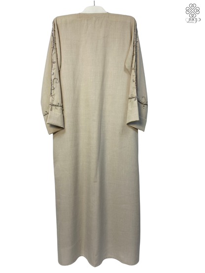 🌿 Elegant Beige Chetan Abaya