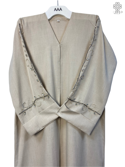 🌿 Elegant Beige Chetan Abaya