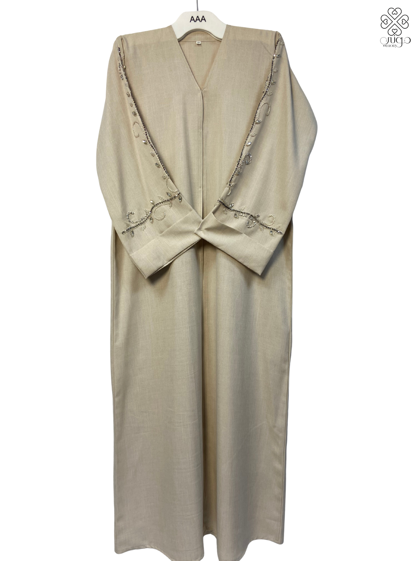 🌿 Elegant Beige Chetan Abaya