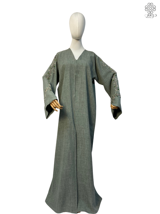 🌿 Elegant Beige Chetan Abaya