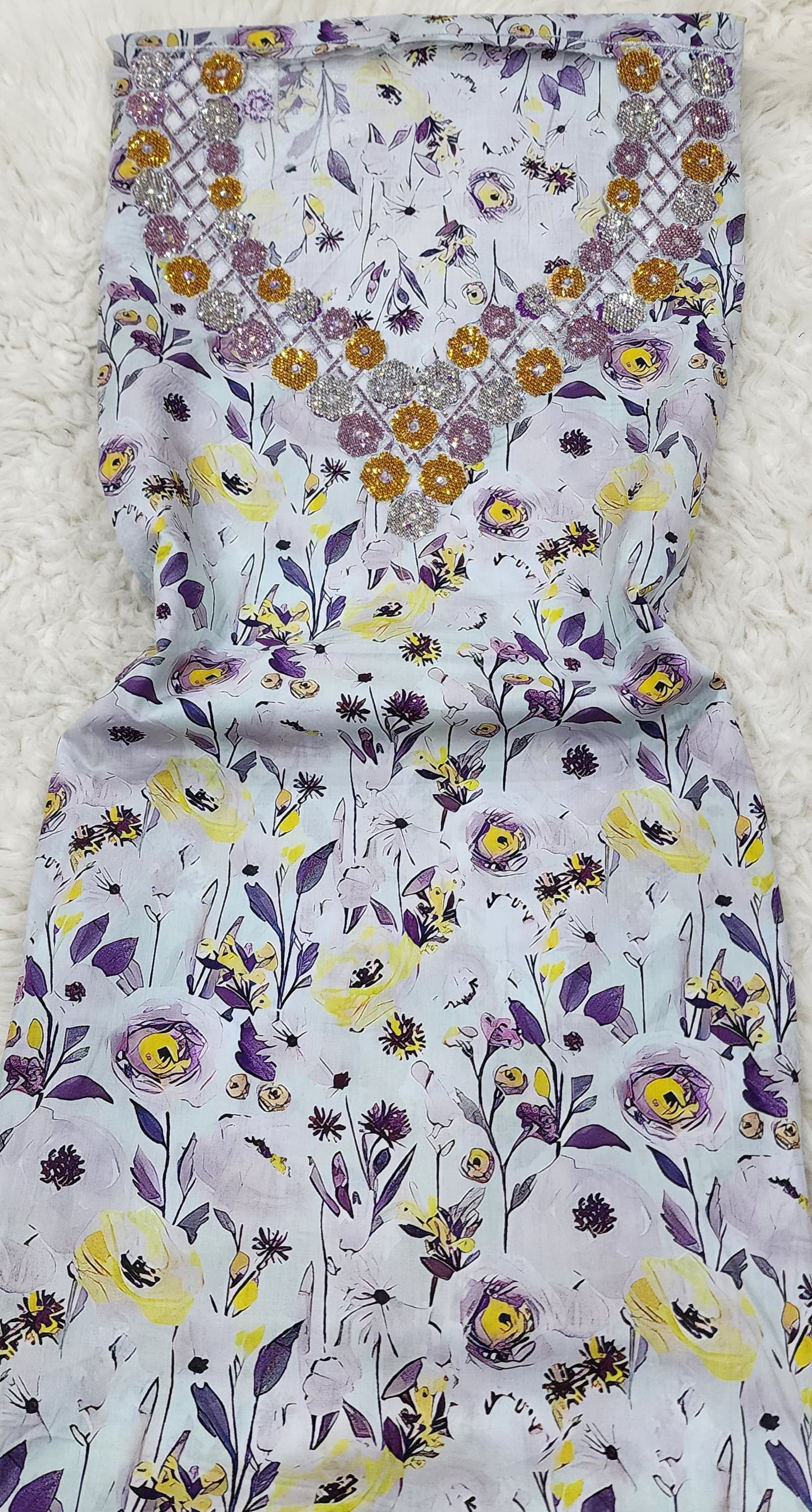 Enjoy the premium quality of Swiss digital cotton fabric specially designed for fine embroidery