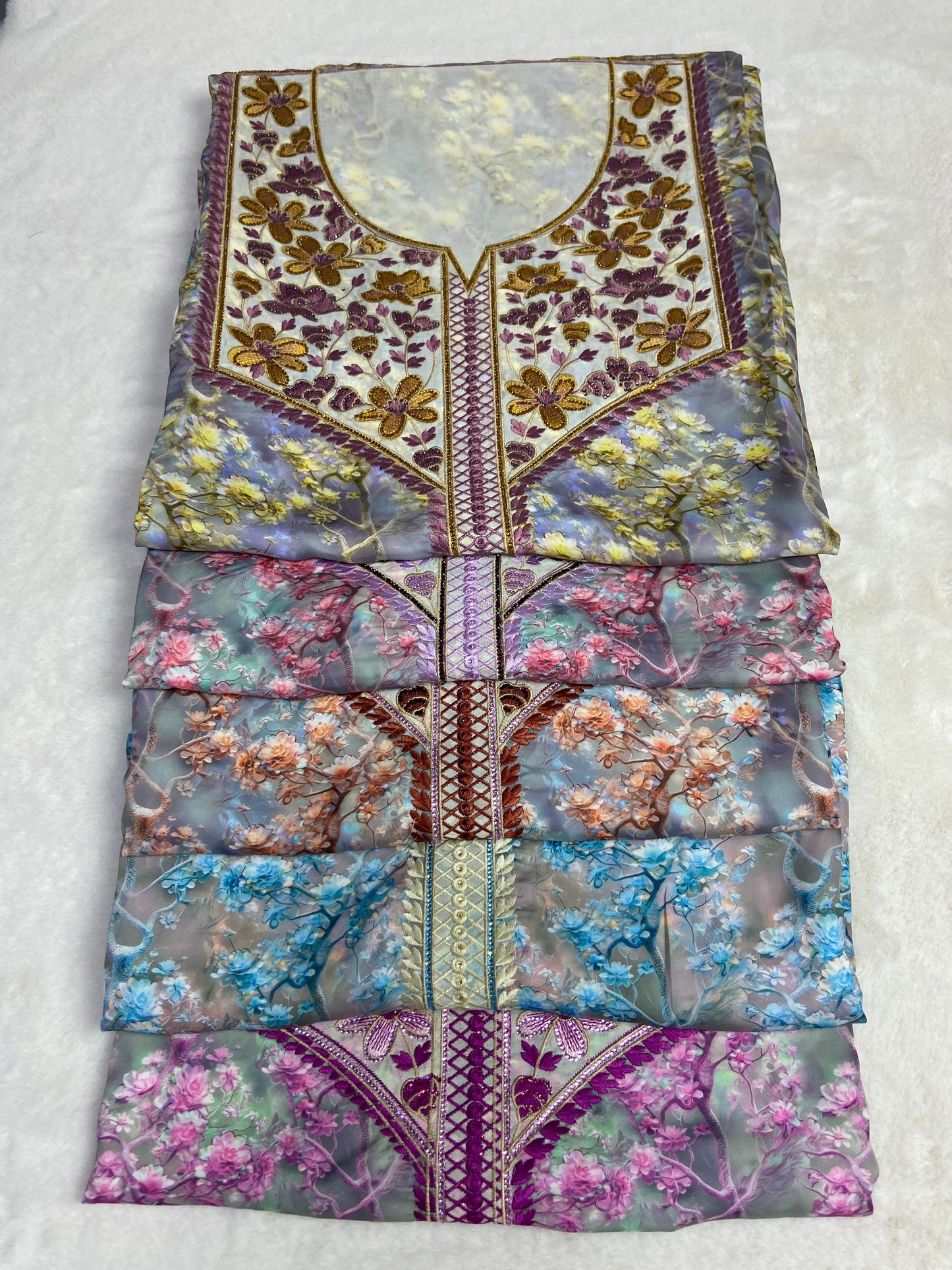 This authentic Armani silk fabric features intricate embroidery with number 6 studs, ideal for those working in fashion and tailoring with precision and taste