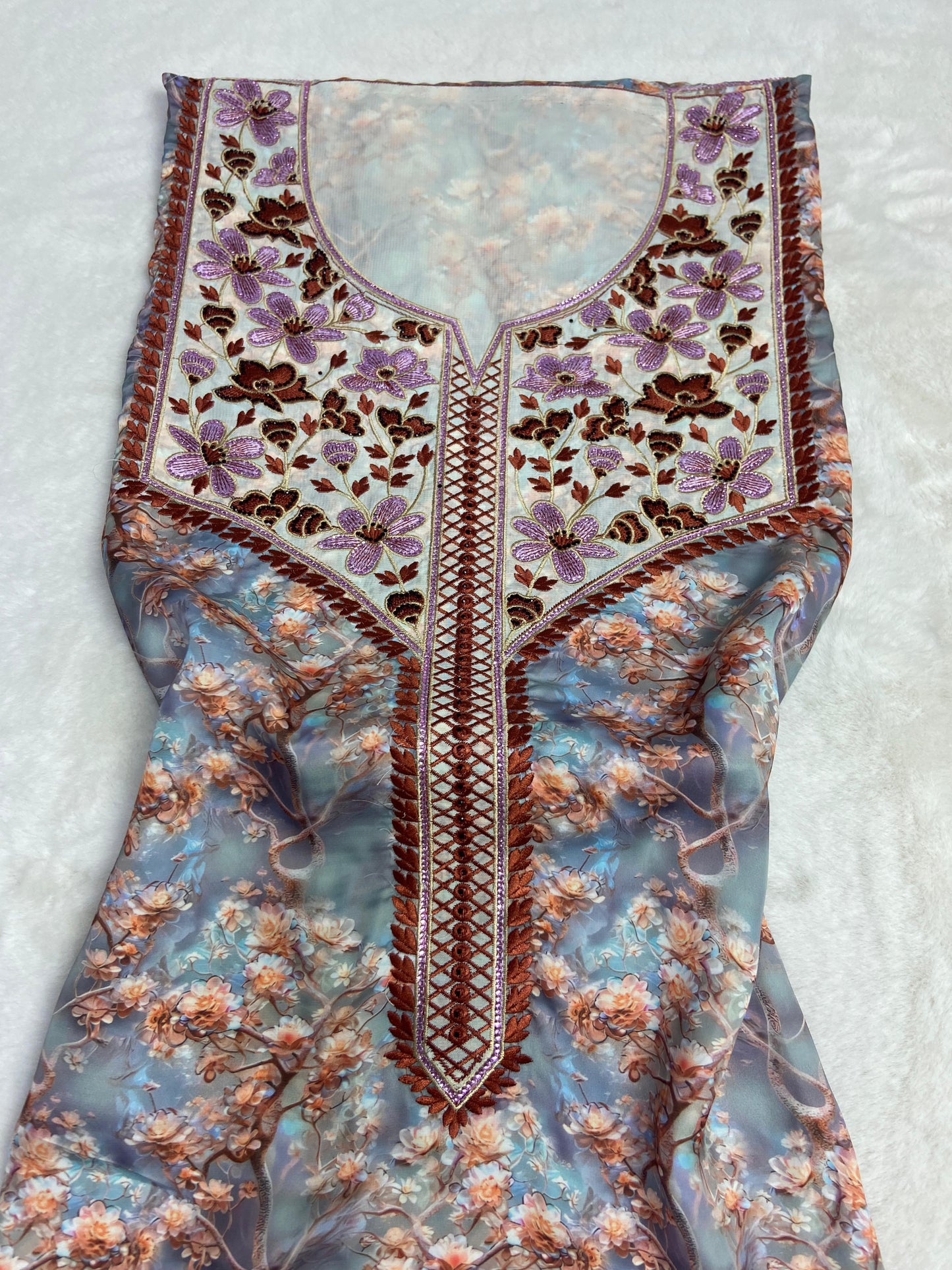 This authentic Armani silk fabric features intricate embroidery with number 6 studs, ideal for those working in fashion and tailoring with precision and taste