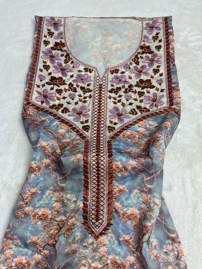This authentic Armani silk fabric features intricate embroidery with number 6 studs, ideal for those working in fashion and tailoring with precision and taste