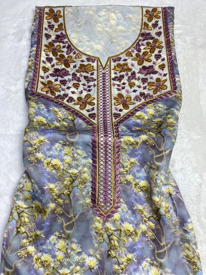 This authentic Armani silk fabric features intricate embroidery with number 6 studs, ideal for those working in fashion and tailoring with precision and taste