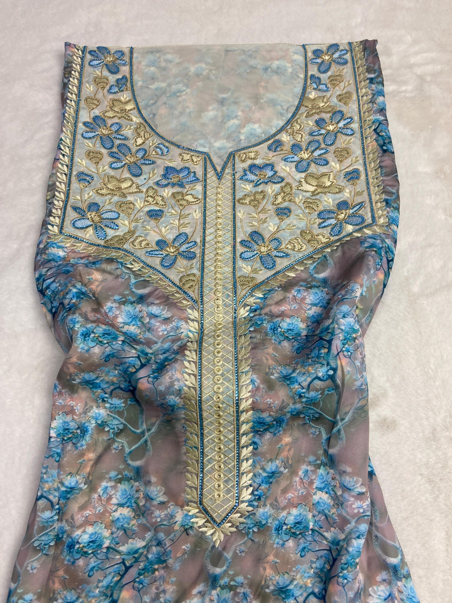 This authentic Armani silk fabric features intricate embroidery with number 6 studs, ideal for those working in fashion and tailoring with precision and taste