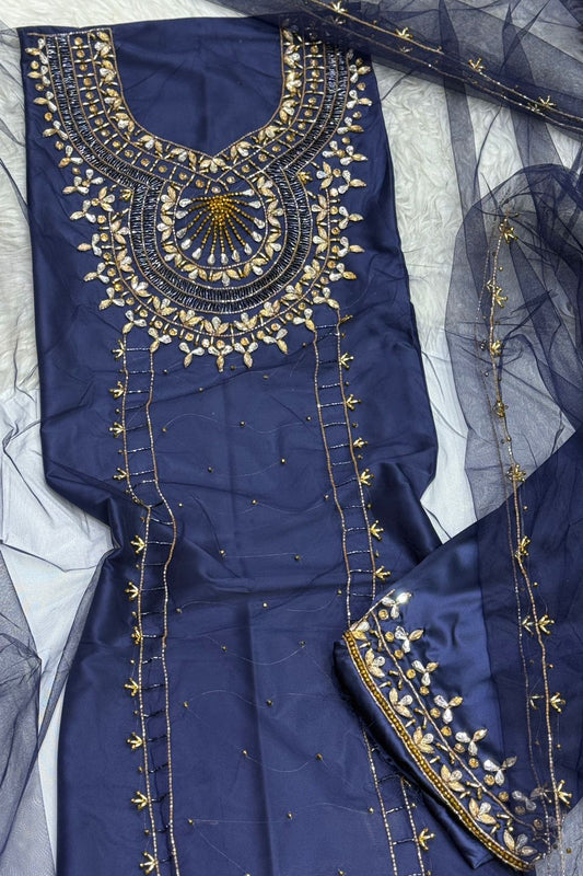 This luxurious set combines high-quality turkish fabric with distinctive beads and crystal elements for a sophisticated sparkle Armani silk