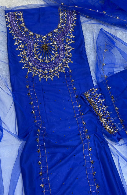 This luxurious set combines high-quality turkish fabric with distinctive beads and crystal elements for a sophisticated sparkle Armani silk