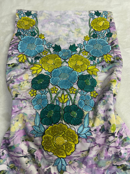 mber 6 rhinestAuthentic Italian raw silk, embellished with 4D embroidery and nuones,