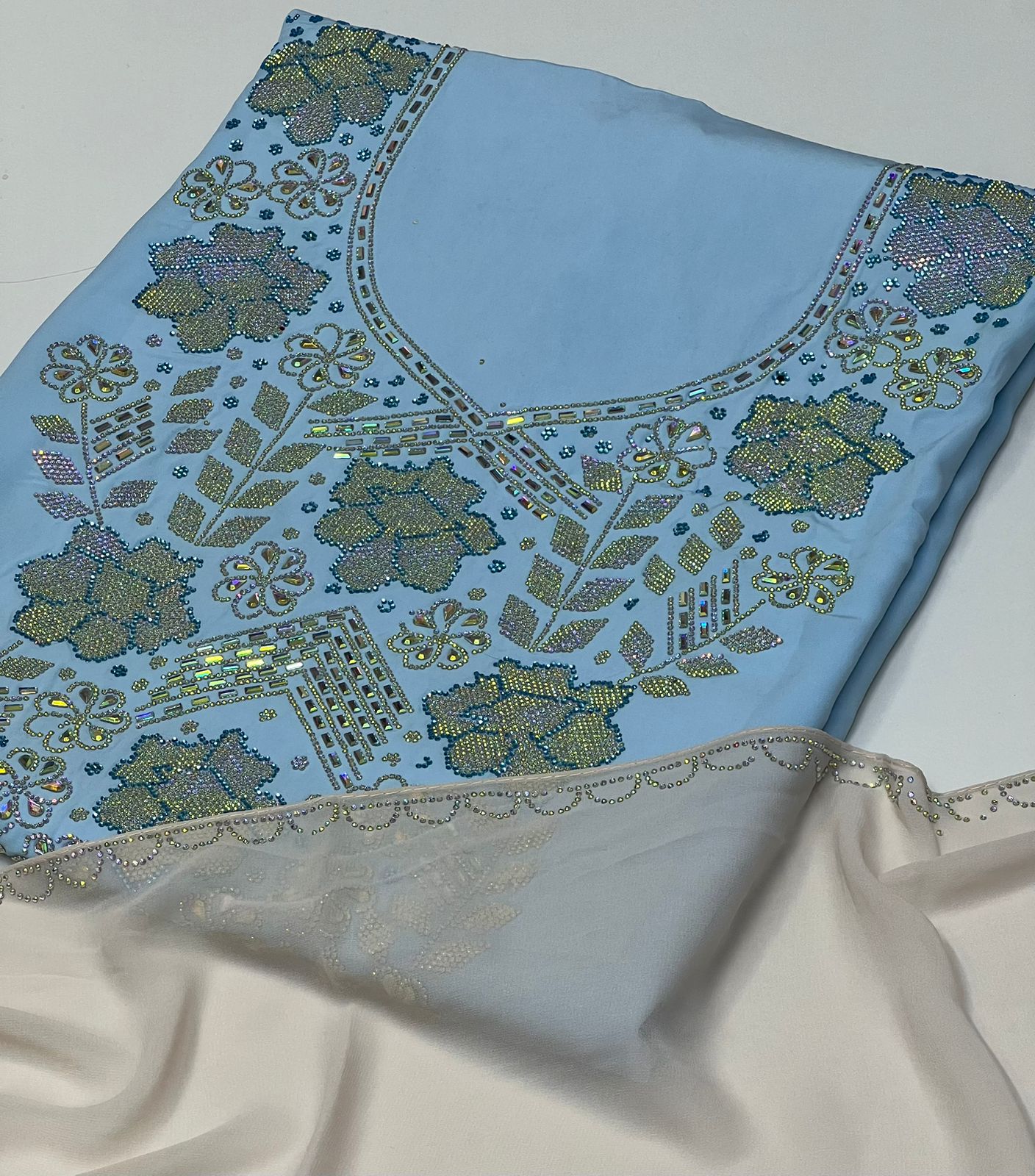Shine with a luxurious Arabian look with this new diamond set Armani silk