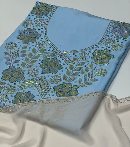 Shine with a luxurious Arabian look with this new diamond set Armani silk
