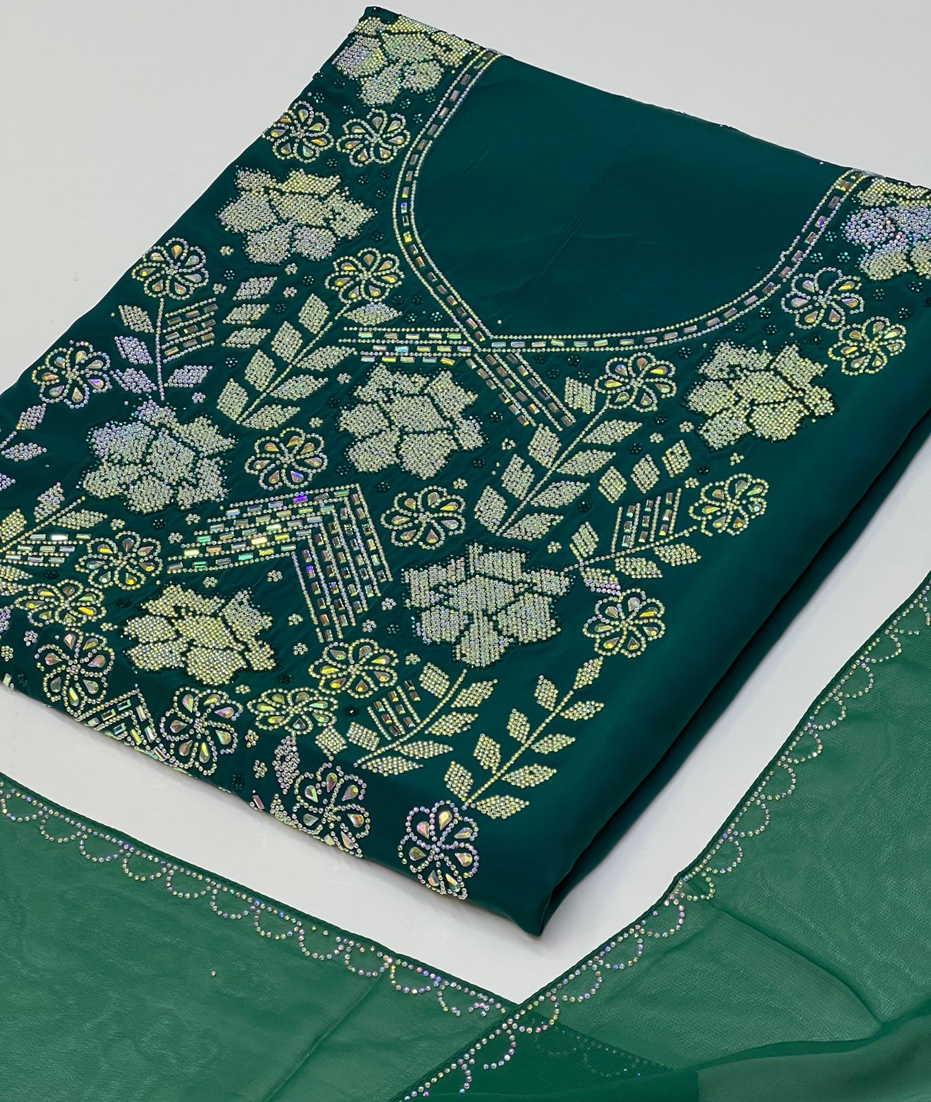Shine with a luxurious Arabian look with this new diamond set Armani silk
