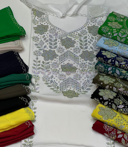 Shine with a luxurious Arabian look with this new diamond set Armani silk