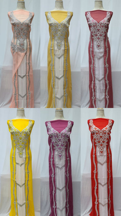 Discover our new collection crafted from luxurious chiffon with elegant pleats,