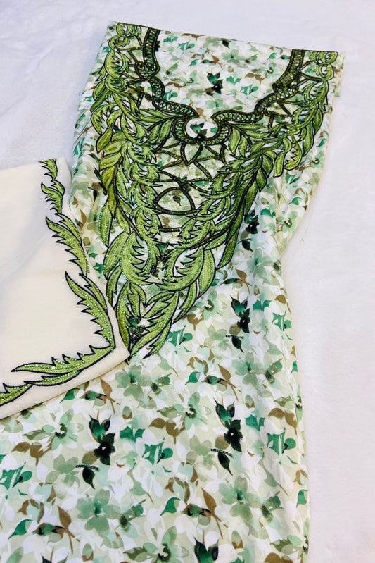 Luxurious Indonesian silk with a newly designed shawl that adds an elegant touch thanks to its distinctive beading. Style No. 6 is now available,