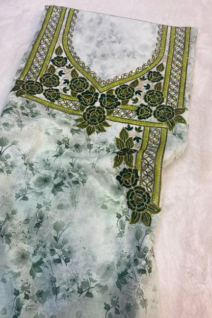 New digital cotton embellished with a six-pointed star design and elegant beads, combining elegance and high quality