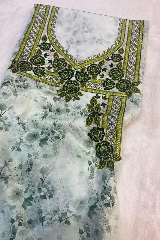 New digital cotton embellished with a six-pointed star design and elegant beads, combining elegance and high quality