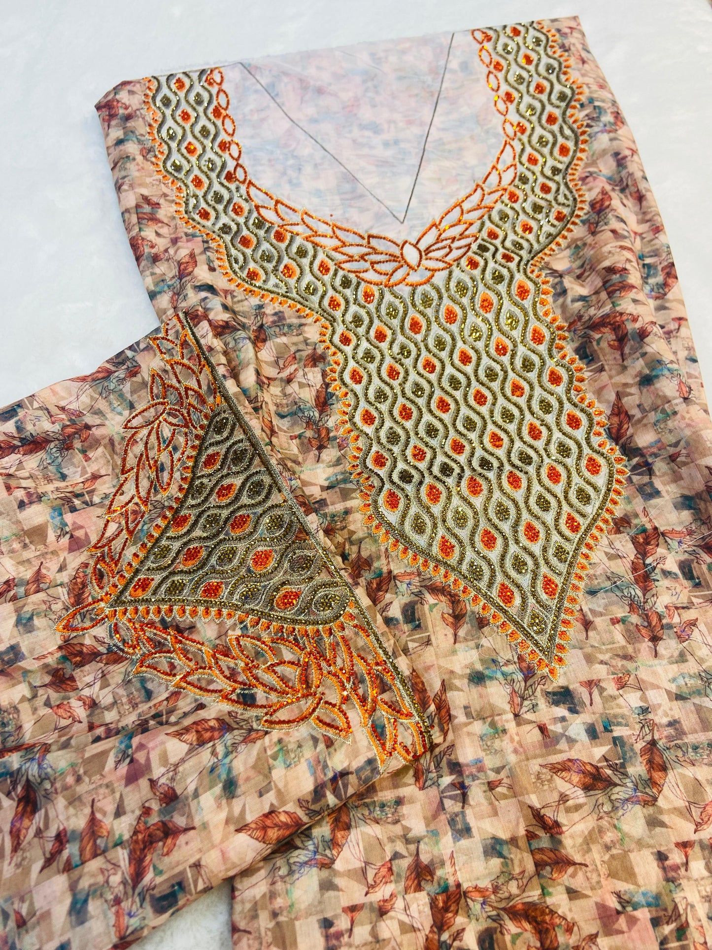 New digital cotton with a modern and elegant design, featuring six-pointed sequins that add a unique touch to the