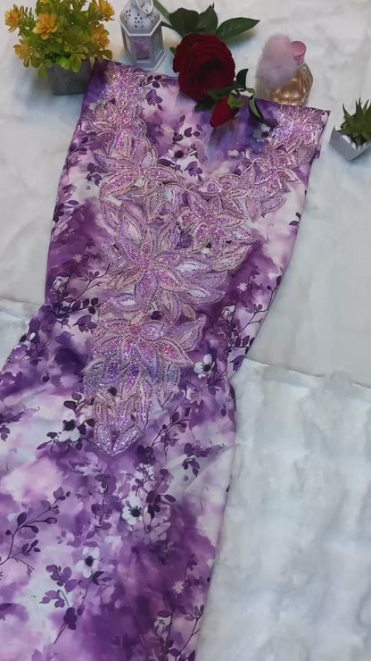 This digital silk features a new design embellished with six elegant metropolitan gems, giving it a luxurious and modern look